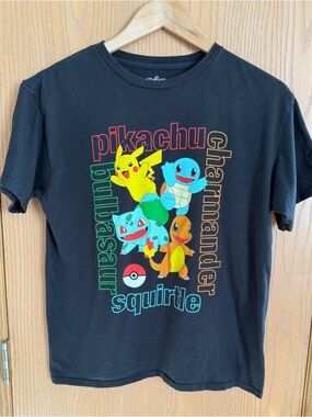 POKÉMON Pikachu Charmander Anime Graphic Short Sleeve Casual Tee Size Youth XL